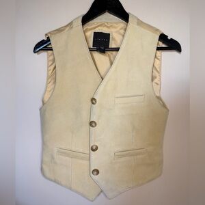 The Limited Cream Leather Vest